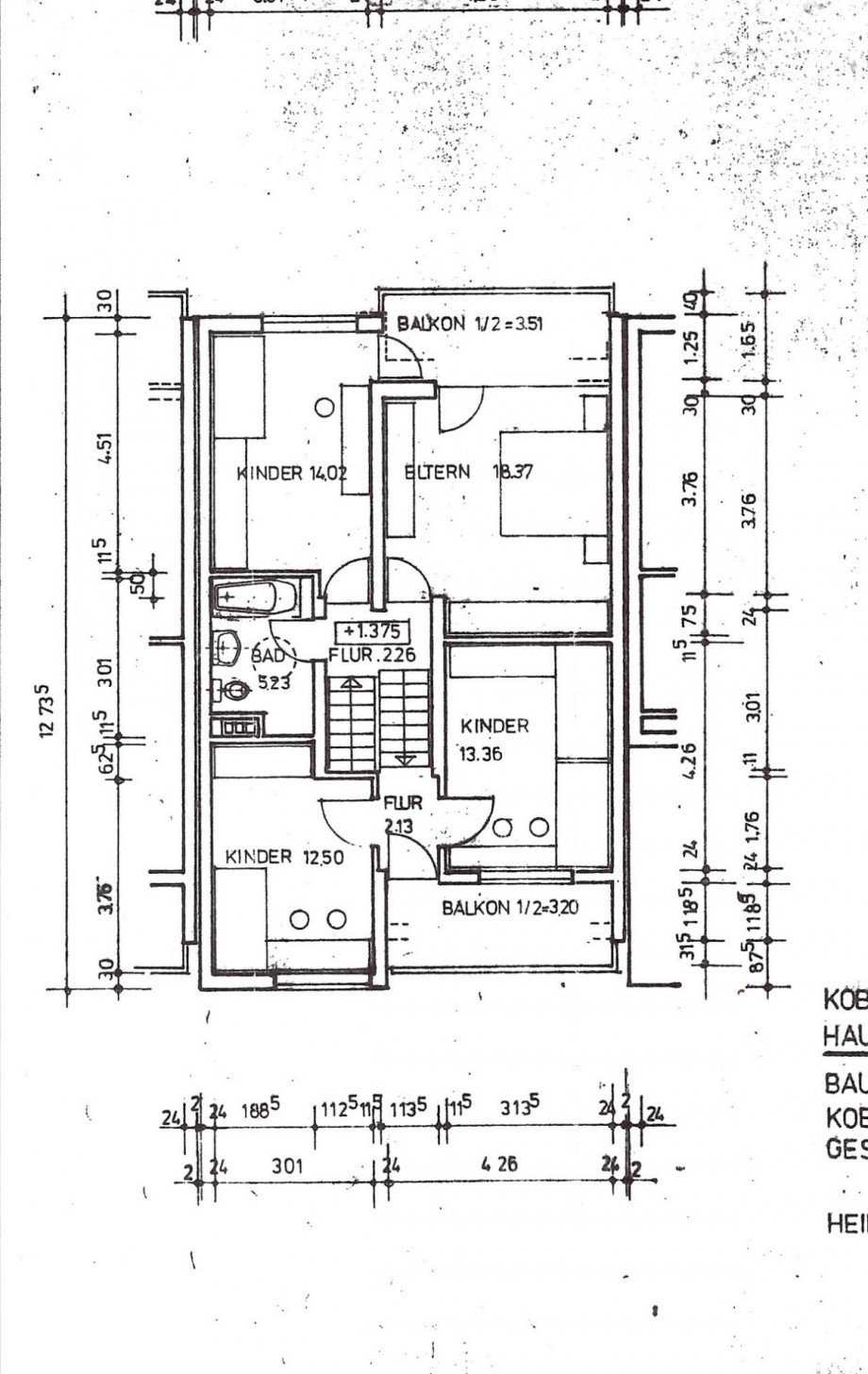 Grundriss OG Einfamilienhaus Koblenz / Karthause